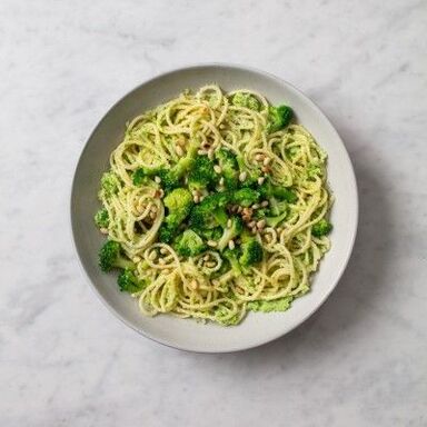 spaghetti brokoli eta pinaziekin, dieta mediterraneoa